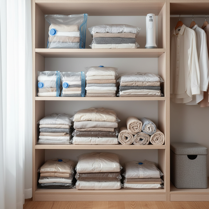 Vacuum Bags with Pump in Closet